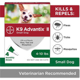 Bayer K9 Advantix II Flea Treatment for Small Dogs 4 Month Supply Bayer