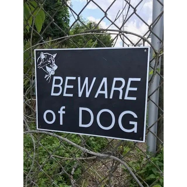 Beware Of Dog Signs Plastic Durable & Visible Black or Yellow 9 x 11" or 3 x 10" Hueter Toledo