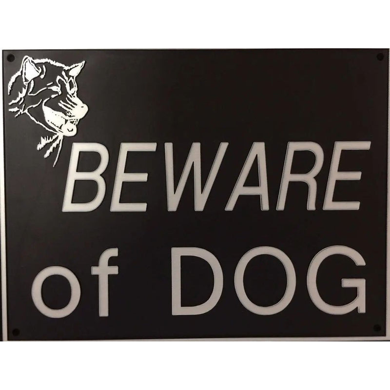 Beware Of Dog Signs Plastic Durable & Visible Black or Yellow 9 x 11" or 3 x 10" Hueter Toledo