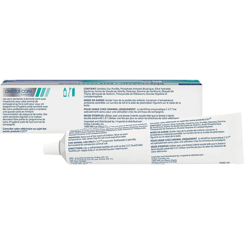 CET Virbac Pet Tartar Control Enzymatic Beef Toothpaste 2.5 oz. Virbac