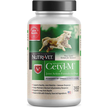Cetyl M Advance Healthy Hips & Joints Action Care for Dogs 360 Tablets Nutri-Vet