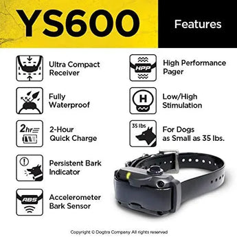 Dogtra YS600 Rechargeable Waterproof High-Output No Bark Collar Dogtra