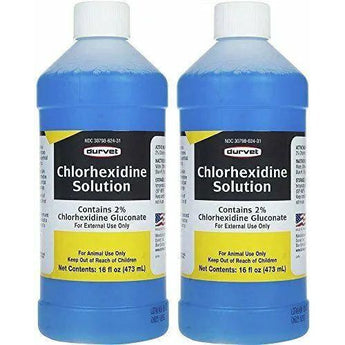 Durvet Chlorhexidine 2% Solution Antiseptic & Antimicrobial Disinfectant 16 oz. 2-Pack Durvet