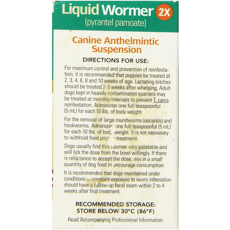 Durvet Liquid Wormer 2x for Puppies and Adult Dogs 2 oz. Durvet