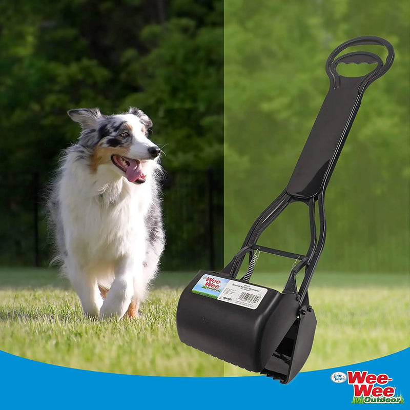 Four Paws Regular Black Allen Spring Action Dog Scooper for Grass Four Paws