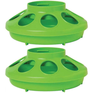 Little Giant Plastic Baby Chick Feeder Bases 1Qt, Green 2-Pack Little Giant