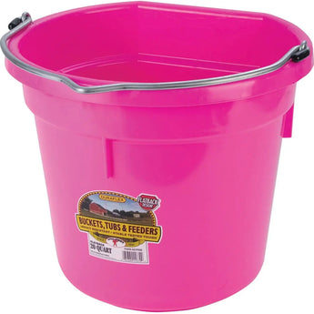 Little Giant Plastic Flat Back Feed Bucket w/Metal Handle 20QT Little Giant