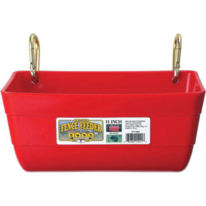 Little Giant Plastic Livestock Fence Feeder With Clips 11", Red Little Giant