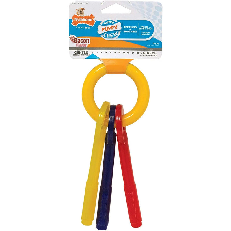 Nylabone Puppy Chew Teething Keys Bacon Flavor, Regular Nylabone