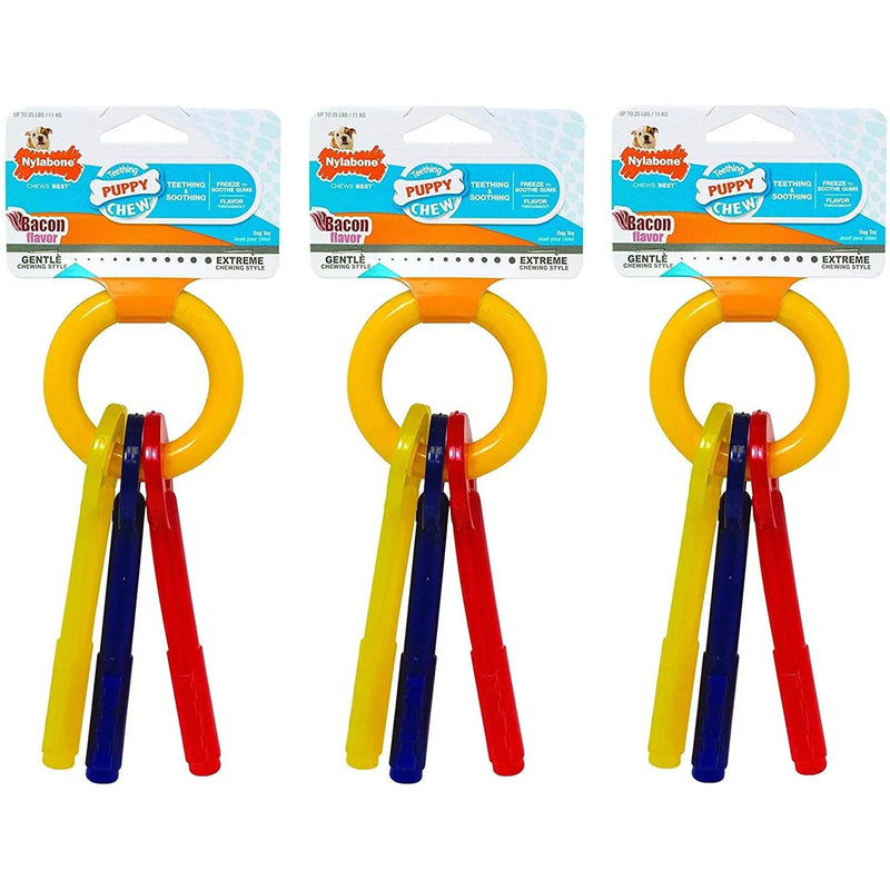 Nylabone Puppy Chew Teething Keys Bacon Flavor, Regular Nylabone