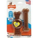 Nylabone Puppy Chew Textured Ring & Bone Chicken, MD/Wolf 2PK Nylabone