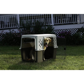 Pet Lodge Double Door Plastic Portable Dog Crate, Large Size Pet Lodge