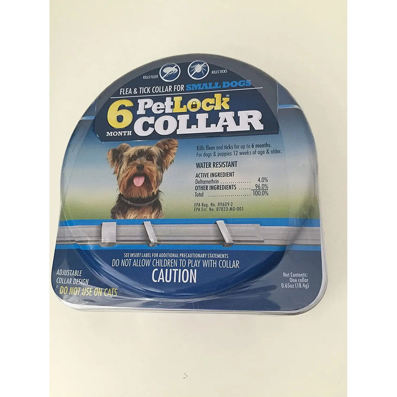 PetLock Flea & Tick Collar Small Dogs 6 Months Protection petlock