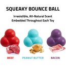 Playology Beef Scent Squeaky Bounce Ball Dog Toy, Large PLAYOLOGY