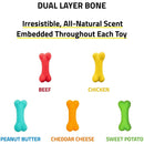 Playology Dual Layer Bone Dog Toy All Natural Chicken, Small PLAYOLOGY