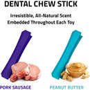 Playology Pork Sausage Scent Dental Chew Stick Dog Toy, Large PLAYOLOGY