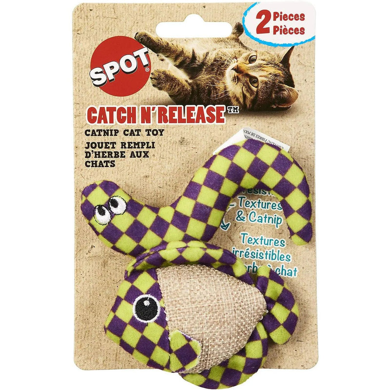 SPOT Catch N' Release Cat Toy with Catnip Assorted Figures 2-Pack SPOT