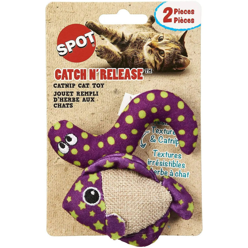 SPOT Catch N' Release Cat Toy with Catnip Assorted Figures 2-Pack SPOT