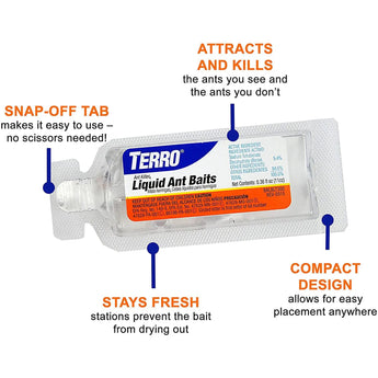 TERRO Liquid Ant Bait Ant Killer 6 Bait Stations Terro