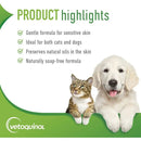 Vetoquinol Aloe & Oatmeal Pet Shampoo Soap Free for Dog & Cat 16 oz. Vetoquinol