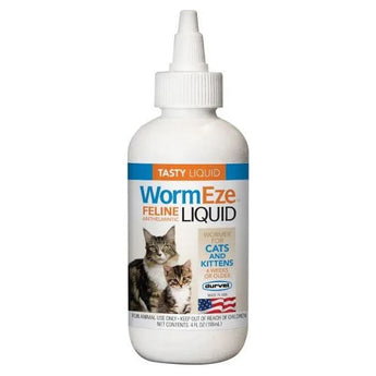 Wormeze Feline Liquid Wormer For Cats & Kittens Up To 6 Weeks With Piperazine Durvet