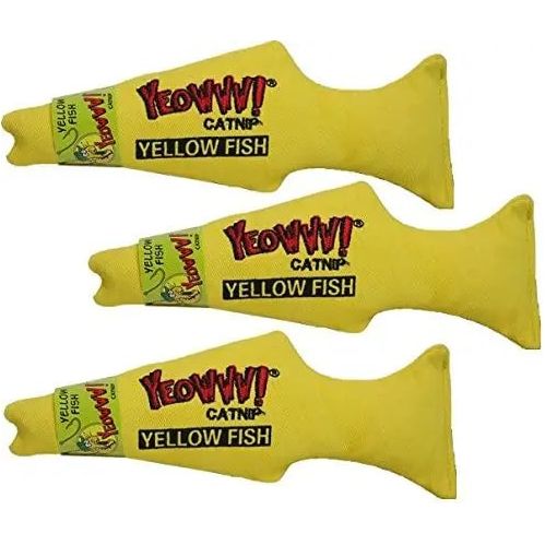 Yeowww! Yellow Fish Cat Toys 3-Pack Yeowww!