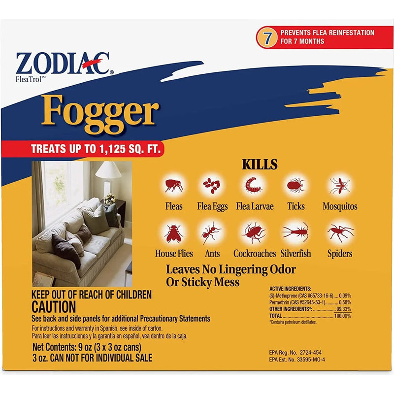 Zodiac Flea & Tick Insects Room Fogger 3 oz. 3-Pack Zodiac