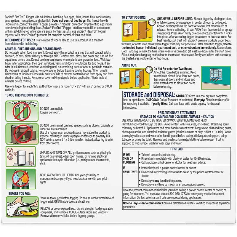Zodiac Flea & Tick Insects Room Fogger 3 oz. 3-Pack Zodiac
