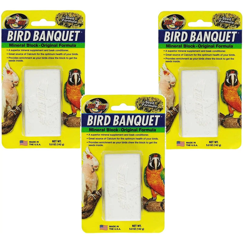 Zoo Med Mineral Block Banquet Bird Food 5 oz. 3-Pack Zoo Med