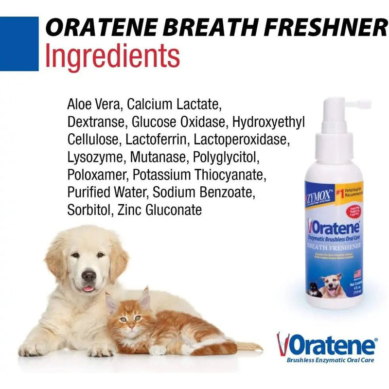 Zymox Oratene Pet Breath Freshener For Dogs & Cats 4 oz. Zymox