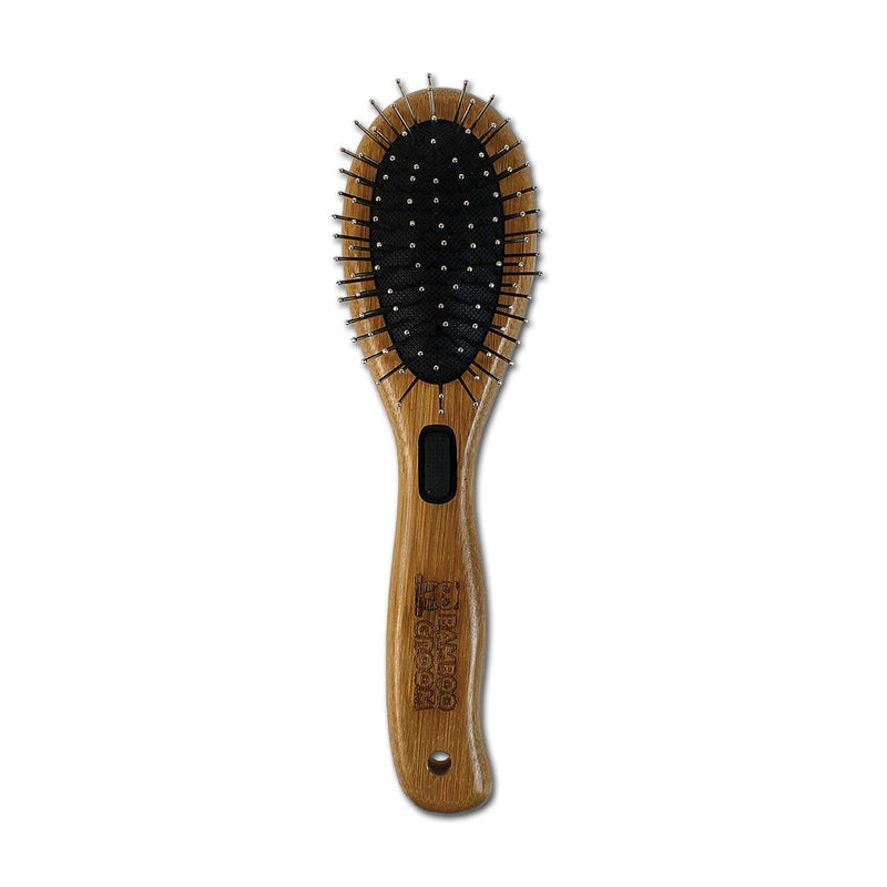 Bamboo Groom Combo Brush with Bristles & Stainless Steel Pins SM/MD Pet Adventures Worldwide