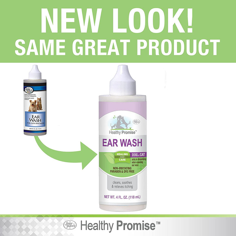 Four Paws Healthy Promise Pet Ear Wash for Dogs and Cats 4oz. Four Paws