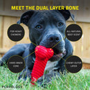 Playology Dual Layer Bone Dog Toy All-Natural Beef Scent, Large PLAYOLOGY