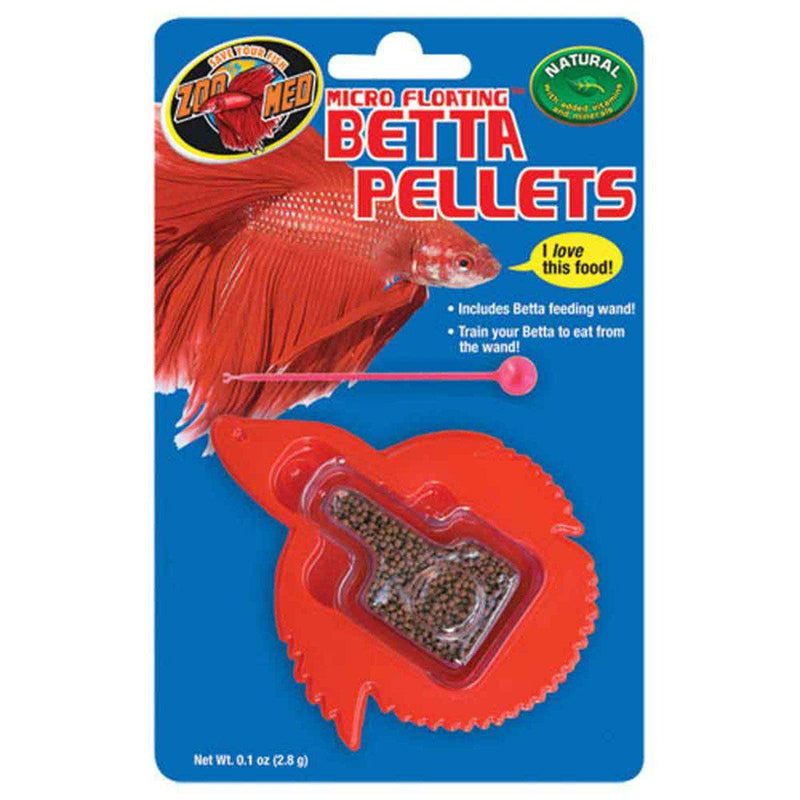 Zoo Med Micro Floating Betta Pellets Fish Food Plus Feeding Wand .12oz. 5-Pack Zoo Med