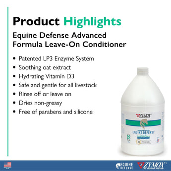 Zymox Equine Defense Advanced Formula Leave-On Conditioner Gallon ZYMOX